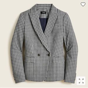 J Crew Lady Blazer in stretch-crepe check